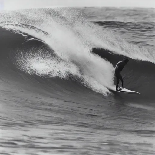 Image similar to cinematic shot of mao zedong surfing in hawaii, 8 k, very detailed, very intricate,