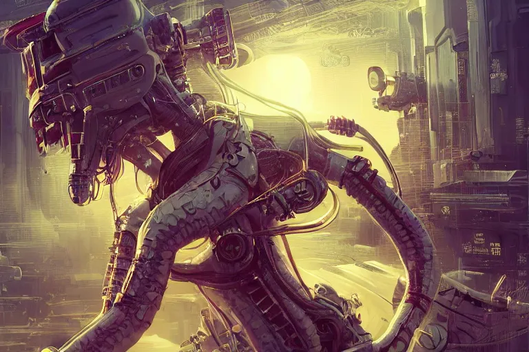 Image similar to hyperrealistic portrait of a squid monster astronaut, full body portrait, well lit, intricate abstract. cyberpunk, intricate artwork, by Tooth Wu, wlop, beeple. octane render,in the style of Jin Kagetsu, James Jean and wlop, highly detailed, sharp focus, intricate concept art, digital painting, ambient lighting, 4k, artstation