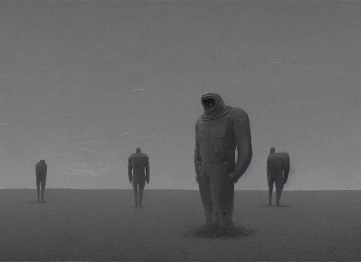 Prompt: still from a film of a ufo cult, science fiction, mad max, Edward Hopper and James Gilleard, Zdzislaw Beksinski, highly detailed, cinematic, rule of thirds