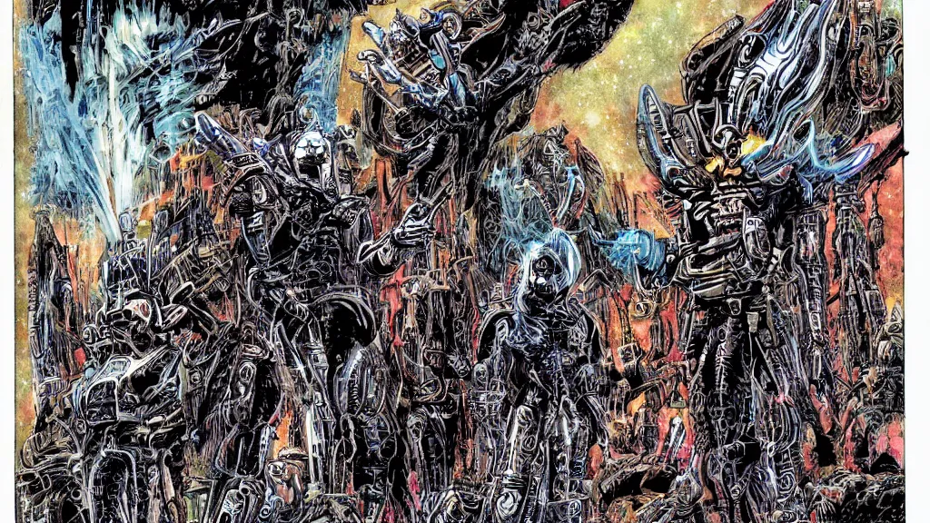 Image similar to exotic alien empire by Philippe Druillet