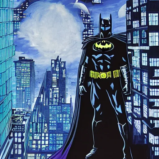 Image similar to a gigantic portrait of futuristic batman