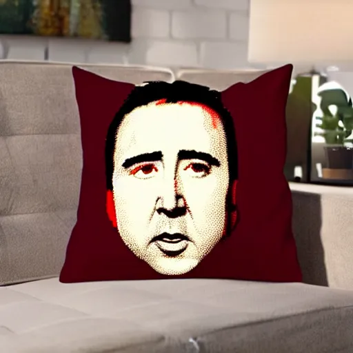 Image similar to nicolas cage pillow