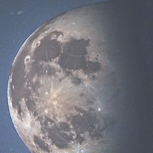 Prompt: telescope picture of the moon cracking like an egg