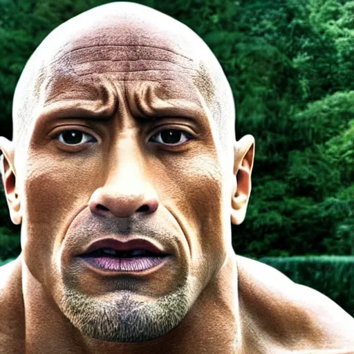 Image similar to dwayne johnson made of stone