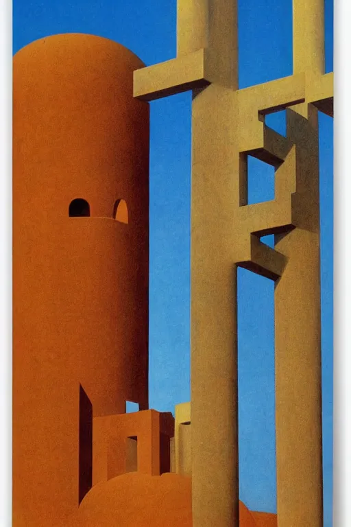 Image similar to surreal greek doric column brutalist spomenik structure, Bauhaus Poster by Richard Corben by René Magritte, surrealism