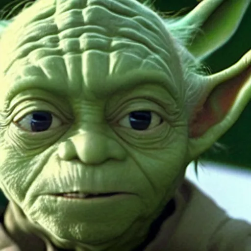 Image similar to a film still of donald trump a as yoda realistic, detailed