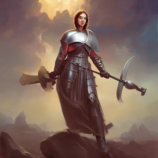 Prompt: A digital painting of joan of arc, by Stanley Artgerm Lau, frank frazetta, Rossdraws, James Jean, gerald brom, Andrei Riabovitchev, Marc Simonetti, and Sakimichan, trending on artstation, SFW version