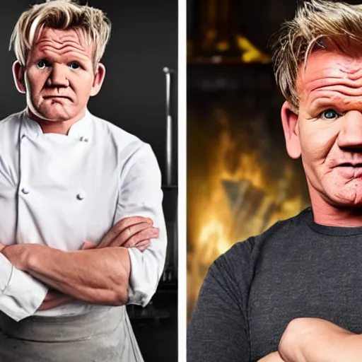 Prompt: gordon ramsay depicted as pippin hobbit