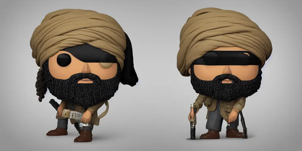 Prompt: “ very very intricate photorealistic photo of a osama bin laden funko pop on a white background, award - winning details ”