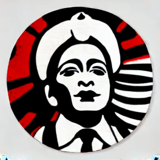 Image similar to indian god and politician, sticker in style of roy lichtenstein, plain black background, dye cut sticker