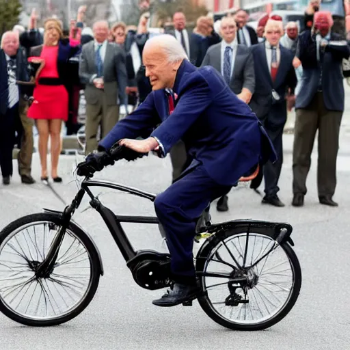 Prompt: Biden falls off of bike