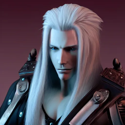 Image similar to sephiroth is mario, a computer rendering by h. r. giger, trending on zbrush central, neoplasticism, zbrush, reimagined by industrial light and magic, # vfxfriday