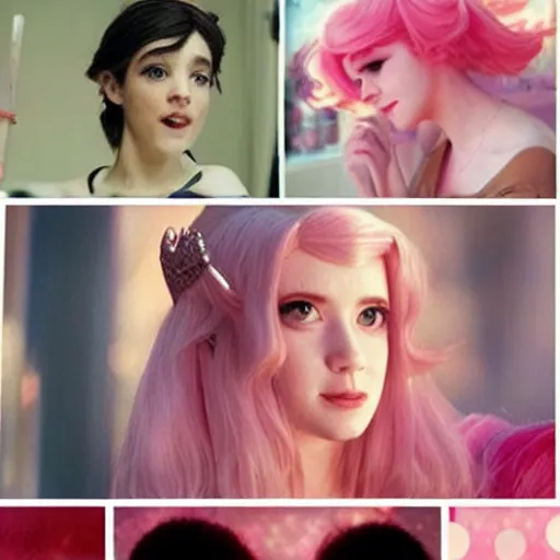 Image similar to Princess Peach pixie dream girl in an A24 film aesthetic!!!