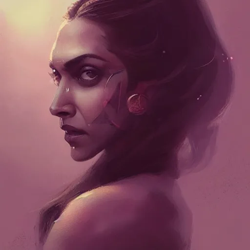 Image similar to “ portrait of deepika padukone by greg rutkowski, young, attractive, highly detailed portrait, scifi, digital painting, artstation, concept art, smooth, sharp foccus ilustration, artstation hq ”