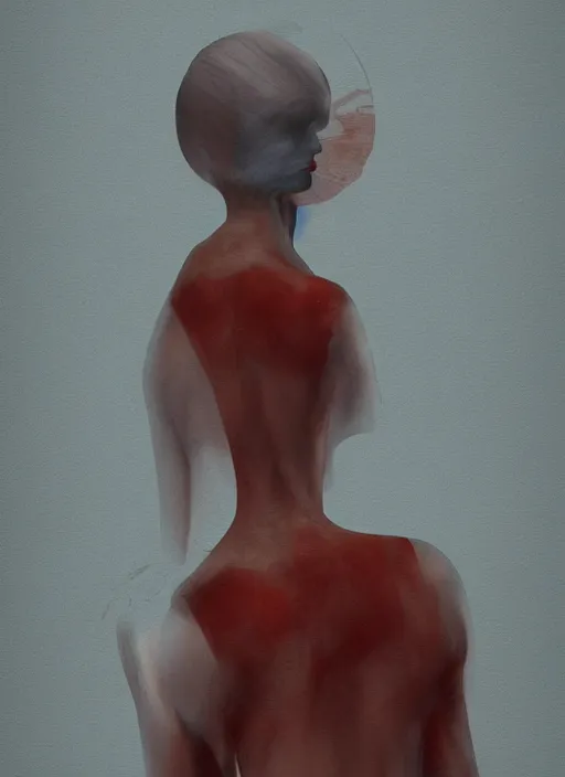 Image similar to The Faceless Woman, digital art, trending on artstation