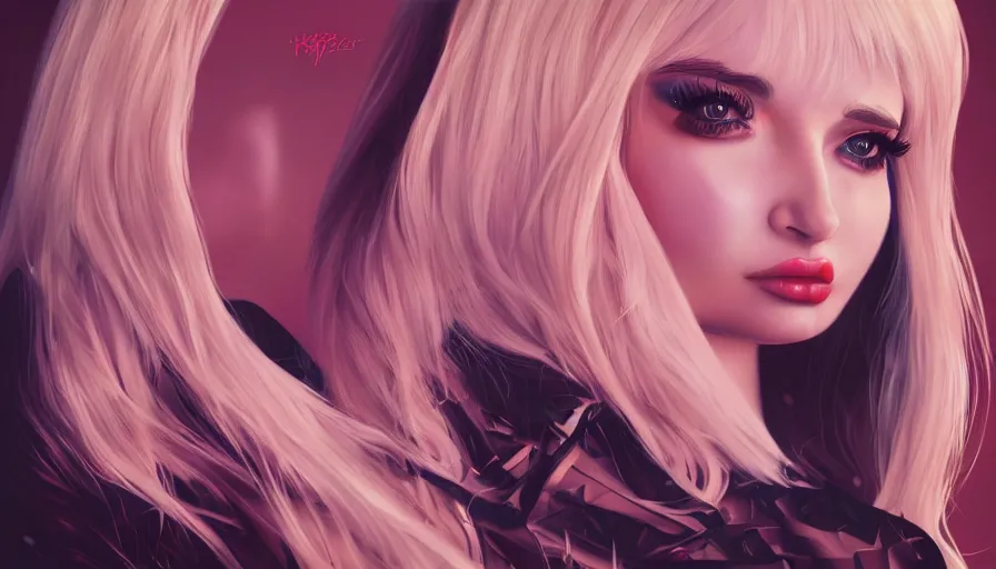 Image similar to Kim Petras in paris album cover, hyperdetailed, artstation, cgsociety, deviantart 8k