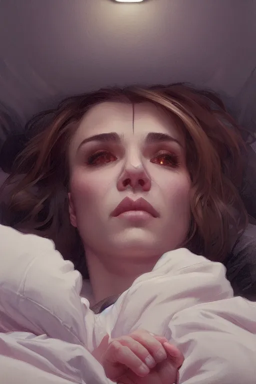 Image similar to groundhog drug addict lies on the bed, realistic portrait, highly detailed, digital painting, artstation, concept art, smooth, sharp focus, illustration, cinematic lighting, art by artgerm and greg rutkowski and alphonse mucha