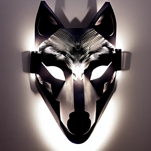 Image similar to mask of wolf, studio photo, lighting