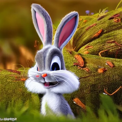 Image similar to a photoreal bugs bunny