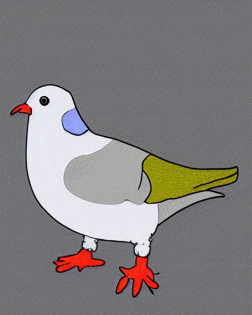 Prompt: pigeon mascot, digital art,