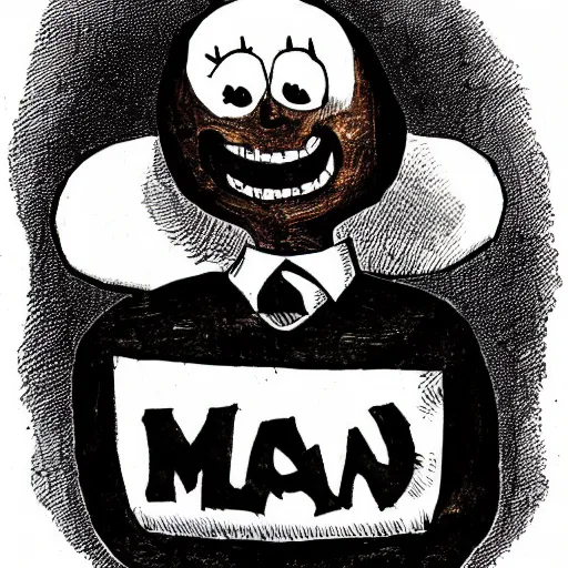 Image similar to a man made of potato, dark, spooky, horror, scary
