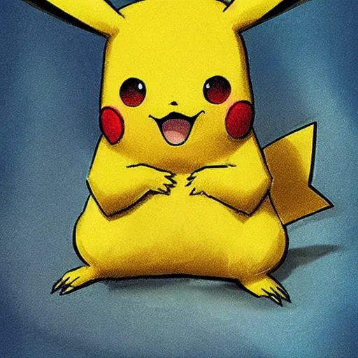 Image similar to Pikachu crying about it, fantasy art