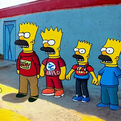 Prompt: Bart Simpson returns to Tijuana, dramatic