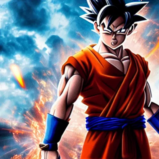 Image similar to film still of goku in the new action movie, 4 k