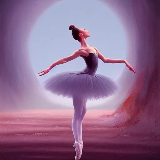 Image similar to a beautiful ballerina dancing during the end of the world, surrealism, digital art, artstation, smooth, sharp, high quality