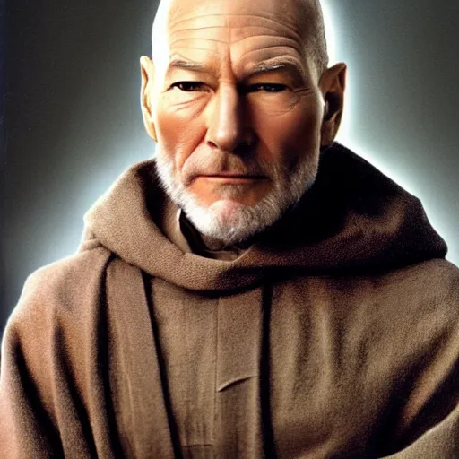 Image similar to patrick stewart as obi wan kenobi, photo