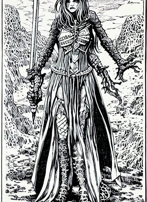 Image similar to a girl made of slime dressed as a cute mage, as a d & d monster, full body, pen - and - ink illustration, etching, by russ nicholson, david a trampier, larry elmore, 1 9 8 1, hq scan, intricate details, inside stylized border