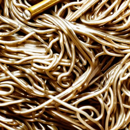 Image similar to Metallic noodles with bones