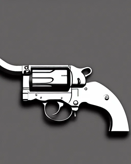 Image similar to realistic detailed revolver, matte painting