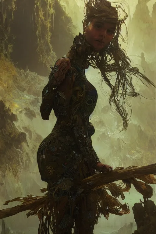 Image similar to a full body portrait of a beautiful post apocalyptic offworld neoicelandic biofarmer swimming by the waterfalls, intricate, elegant, highly detailed, digital painting, artstation, concept art, smooth, sharp focus, illustration, art by krenz cushart and artem demura and alphonse mucha