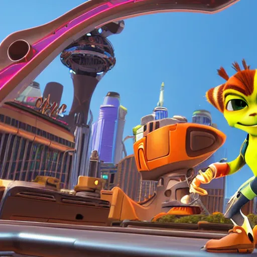 Prompt: ratchet from ratchet and clank in las vegas nevada