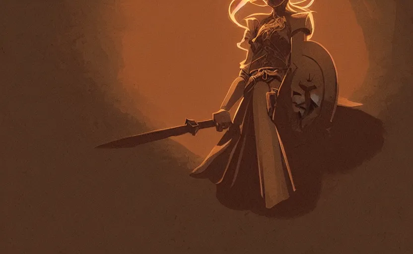 Prompt: mcbess illustration of Princess Zelda, long shadow, dark room, vintage shading, warm colors, by Greg Rutkowski, artstation