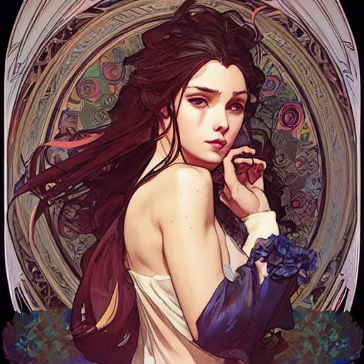 Image similar to artgerm, greg rutkowski and alphonse mucha