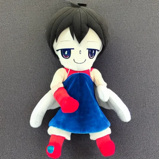 Image similar to cute fumo plush of a girl who lifts on a regular basis, exercise, anime girl