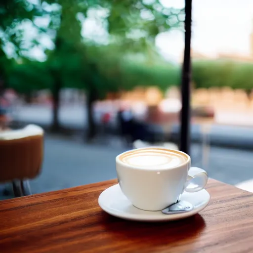 Image similar to a cup of latte in a toilet - shaped mug, fresh bakeries in the background, in a bright cafe, 3 5 mm, f 1. 8