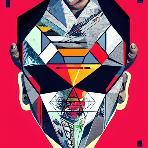 Prompt: Antichamber by Tristan Eaton, geometric, trending dribble, behance