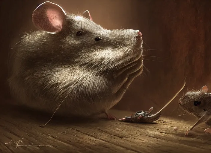 Prompt: ashigaru mouse, hard focus, art station, by jessica rossier and hr giger, cinematic