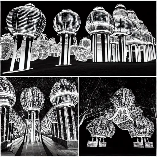 Prompt: chinese lantern festival, award winning black and white photography