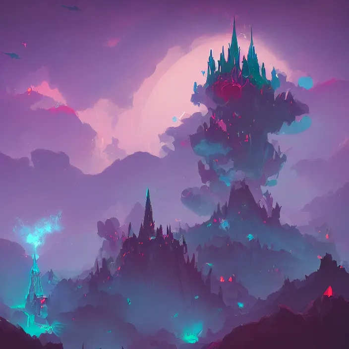 Image similar to an aethereal castle, dragons flying in the sky, tall spire that reaches the clouds, arcane magic, by Anton Fadeev, trending on artstation