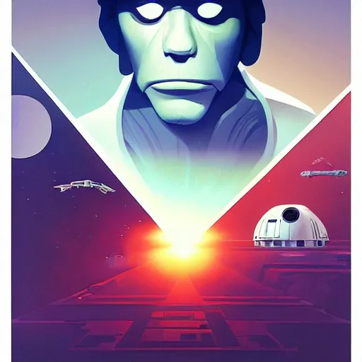 Image similar to face icon stylized minimalist star wars : episode v - the empire strikes back 1 9 8 0, loftis, cory behance hd by jesper ejsing, by rhads, makoto shinkai and lois van baarle, ilya kuvshinov, rossdraws global illumination