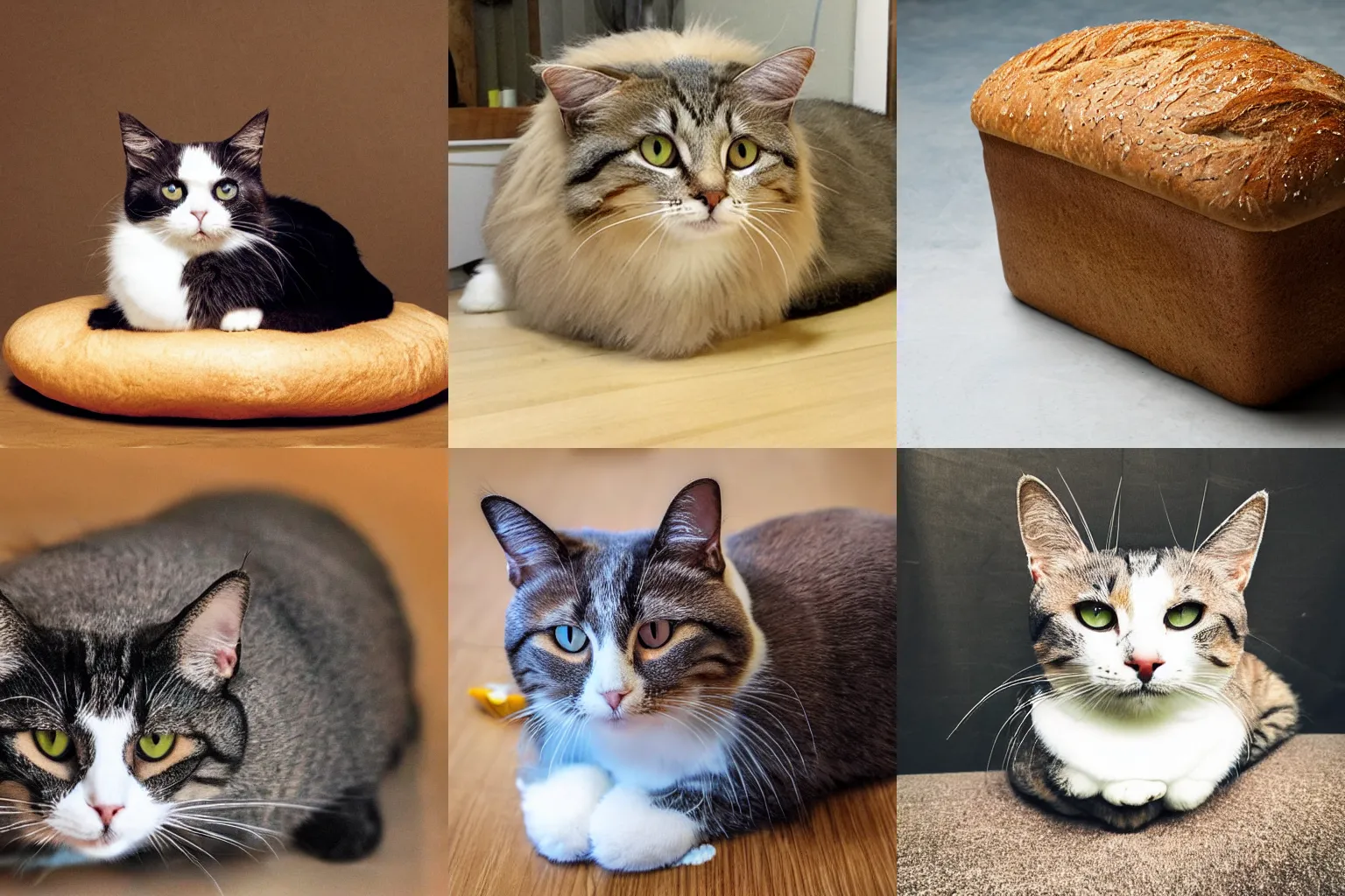 Prompt: photo of a loaf cat