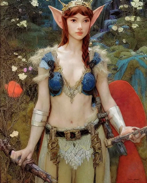 Image similar to a beautiful elf princess by Edgar Maxence and Ross Tran and Michael Whelan and Frank Frazetta