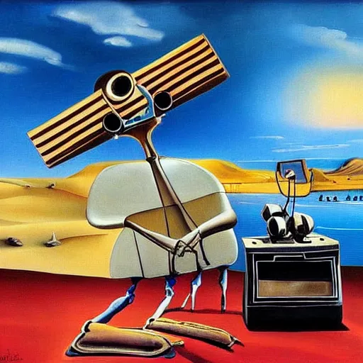 Prompt: salvador dali painting of wall - e called dall - e