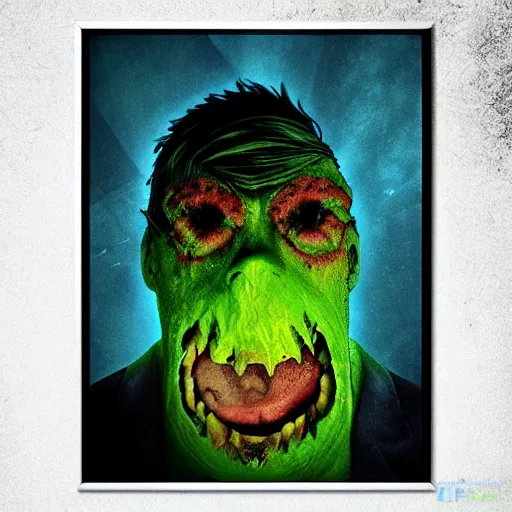 Image similar to a movie poster for the live action horror movie nostril snot angry monster invaders from pimple face. photograph collage horror poster.