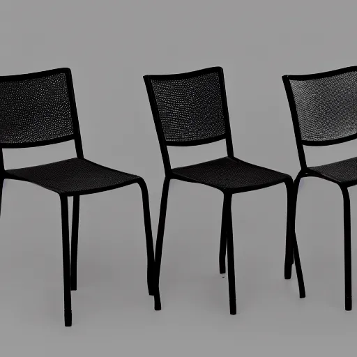 Image similar to a simple, black, metal, foldable chair with 4 legs