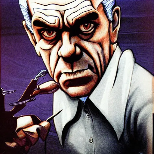 Prompt: Portrait illustration of Boris Karloff by Akira Toriyama
